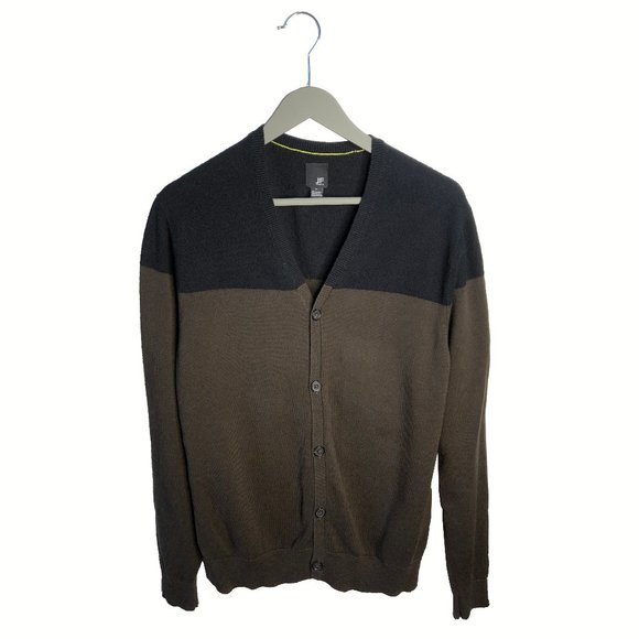 JF Cardigan in Brown and Navy Blue - Picture 1 of 4